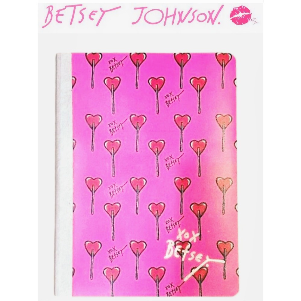 Betsey Johnson Signature Logo Heart Lollipops‎ Printed Notebook